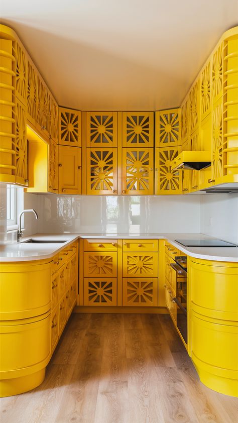 Kitchen Cabinet Color 25 Ideas: Transform Your Space with Vibrant Choices Pale Yellow Cabinets Kitchen, Boho Palette, Dark Brown Floor, Cabinet Color Ideas, Yellow Kitchen Cabinets, Kitchen Cabinet Color, Kitchen Cabinet Color Ideas, Yellow Cabinets, Two Tone Cabinets