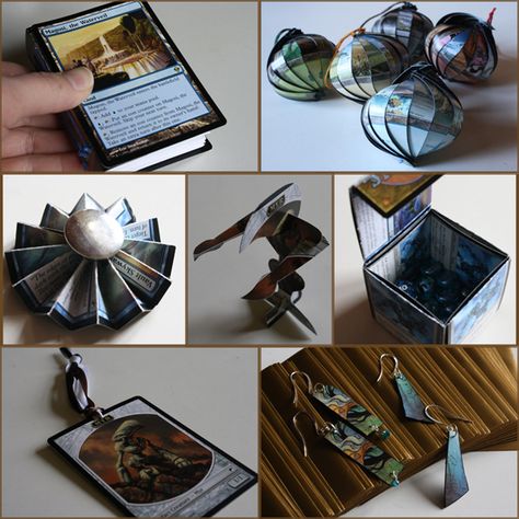 7 craftsy things to do with Magic cards Trading Card Crafts, Magic Cards Art, Crafts With Playing Cards, Pokemon Card Crafts, Mtg Wedding, Mtg Crafts, Playing Card Crafts, Video Game Crafts, Gaming Cards