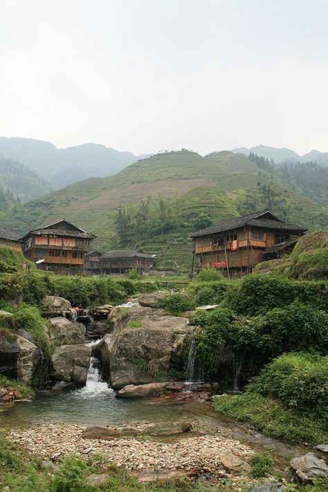 Ping'an village in Longsheng County, Guilin, #Guangxi Province_ #China #ExperienceDifferentChina #holiday #unwind Old Japanese House, Background Inspiration, Inspirational Photography, Guilin, Chinese Architecture, Japanese Architecture, China Travel, Traditional Architecture, Environment Design