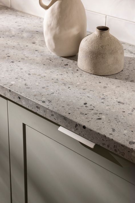 A touch of luxury without the price tag 😍  Pictured is our stone-look and silica-free laminate benchtop, terrazzola!  Discover kaboodle's full range of laminate benchtops via the link in bio. . . . #kaboodle #kaboodlekitchen #laminatebenchtops #kitchenbenchtops  #stonelookbenchtops #designtips #style #homedecor #interiordesign #homeinspo #inspiration #homerenovation #interior Kitchen Bench Tops, Laminate Benchtop, Kaboodle Kitchen, Laundry Reno, Earthy Design, Kitchen Benchtops, Laundry Space, Laundry Room Renovation, Kitchen Benches