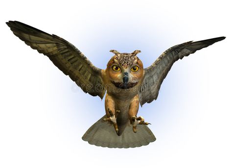 Owl Swooping Down - includes clipping path. 3D render of an Eagle Owl swooping d #Sponsored , #Ad, #Ad, #includes, #Owl, #Eagle, #clipping Motion Graphics Animation, Eagles, Stock Illustration, Stock Photos