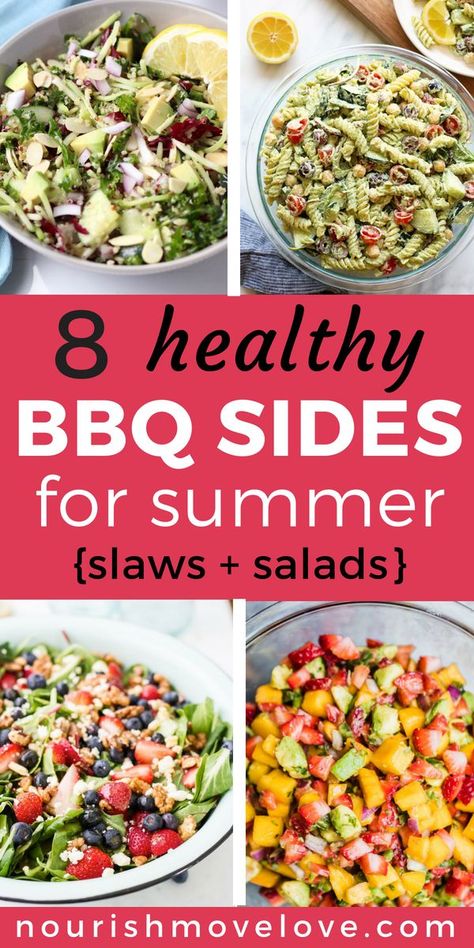 8 Healthy BBQ Sides | bbq side dishes | bbq ideas | healthy side dishes | healthy sides | healthy recipes || Nourish Move Love #sidedish #healthyfood #healthyrecipes Side Dishes Bbq, Lunch Box Ideas For Adults, Side Dishes Healthy, Bbq Healthy, Sides Healthy, Healthy Bbq, Barbecue Sides, Grilling Recipes Sides, Nourish Move Love