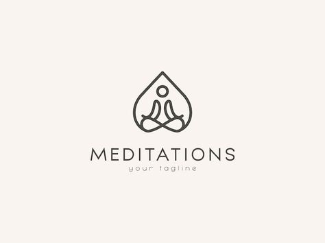 Meditation minimalist logo design premiu... | Premium Vector #Freepik #vector #spiritual-logo #meditation-logo #yoga-logo #zen-logo Mindfulness Logo Design, Meditation Logo Design, Body Care Logo, Spiritual Logo Design, Meditation Logo, Charity Logo Design, Zen Logo, Sky Yoga, Bowl Logo