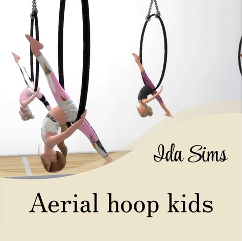 Sims 4 Cc Gymnastics Equipment, Sims 4 Jungle Gym Cc, Sims 4 Kids Poses, Sims 4 Gymnastics Cc, Ballet Room, Sims 4 Tsr, Gymnastics Outfits, Aerial Hoop, The Sims 4 Packs