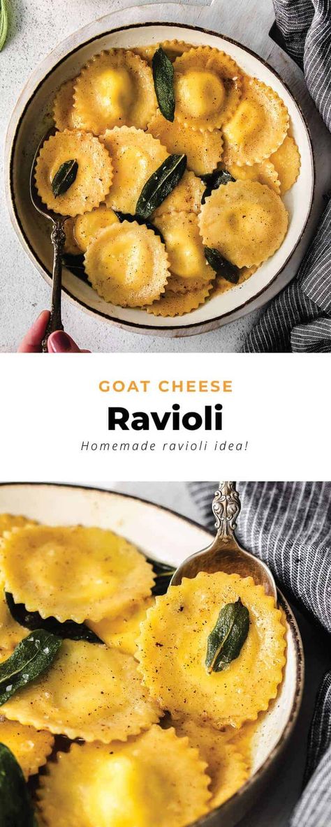 Goat Cheese Ravioli Recipe, Ravioli Filling Recipe, Ravioli Recipe Filling, Homemade Ravioli Filling, Goat Cheese Ravioli, Cheese Ravioli Recipe, Ravioli Recipe Homemade, Ravioli Sauce, Ravioli Filling