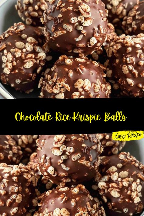 Chocolate Rice Crispy Balls Recipe, Christmas Chocolate Rice Crispy Balls, Chocolate Rice Crispy Balls, Chocolate Rice Krispie Balls, Rice Crispy Balls, Rice Krispie Balls, Chocolate Rice Crispy, Rice Krispies Cereal, Candy Ideas