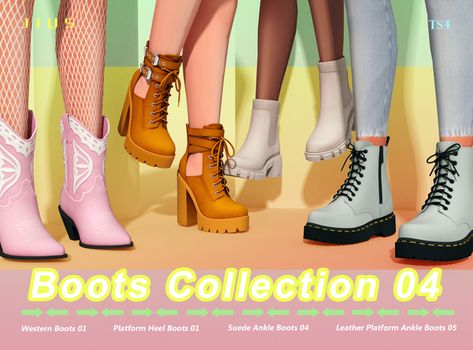 *Overview*Boots Collection 04 | Jius-sims on Patreon Jius Sims, Cc Shoes, Sims 4 Cc Shoes, Pelo Sims, The Sims 4 Packs, Sims 4 Mm Cc, Sims 4 Expansions, Sims 4 Cc Folder, Sims 4 Gameplay