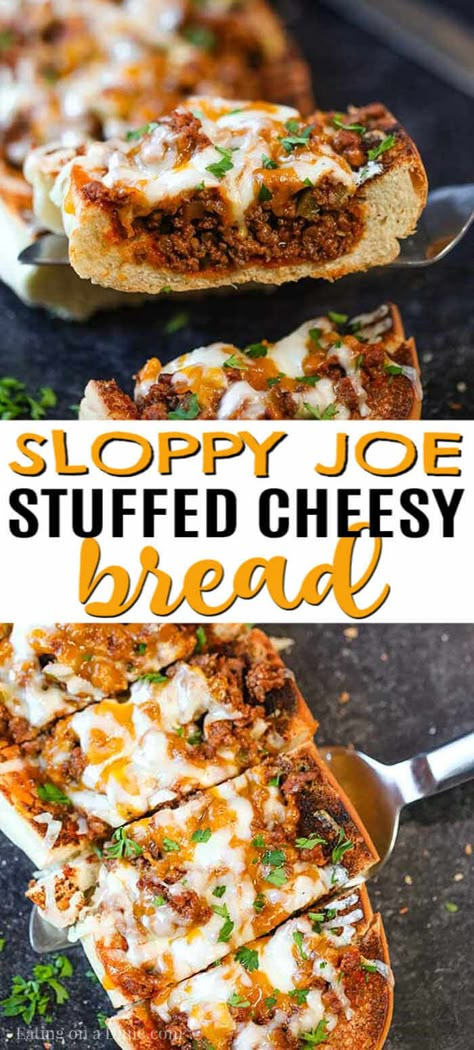 Sloppy joes stuffed french bread recipe has everything you love about sloppy joes in a cheese stuffed bread. This is the perfect party food or dinner idea. Stuffed French Bread, Best Sloppy Joe Recipe, Sloppy Joe Recipe Easy, Homemade Sloppy Joe Recipe, Sloppy Joe Recipe, Stuffed Bread, Homemade Sloppy Joes, French Bread Recipe, French Bread Pizza