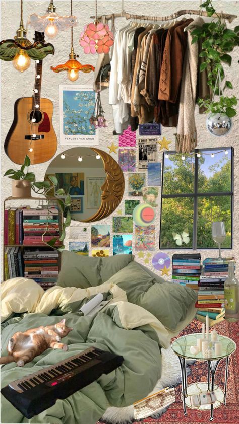 #roomdecor #bedroom #books #music #aesthetic #nature #vintage #art #decoration #roominspiration #roominspo #cottagecore #maximalism #maximalist #girlhood #vibes #inspo #pinterest #collageart #cozy Bedroom Books, Nature Vintage, Aesthetic Nature, Maximalism, Music Aesthetic, Art Decoration, Cottage Core, Room Inspo, Collage Art