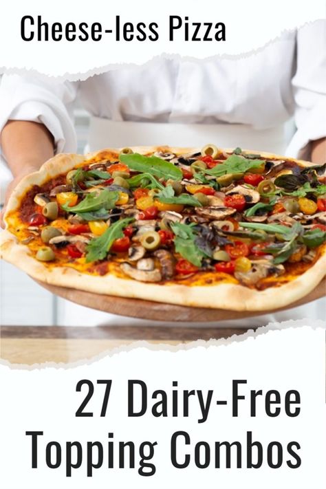 Cheese Free Pizza, Dairy Free Pizza Toppings, Dairy Free Pizza Recipe, Vegan Pizza Toppings, Gluten Free Pizza Recipes, Dairy Free Pizza, Pizza Topping, Healthy Pizza Recipes, Dairy Free Cheese