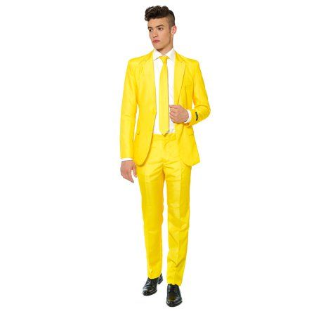 White Tuxedo Prom, Guy Pants, Yellow Suit, Suit Tie, Stylish Suit, Tall Pants, Prom Suits, Yellow Ties, Slim Fit Suit