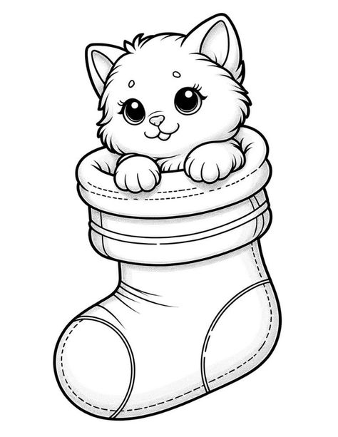 Festive Feline Fun: Christmas Cat Coloring Pages#ChristmasColoringFun #ColoringForKids #DIYChristmas #ChristmasColoringPages #HolidayFun Free Christmas Coloring Pages, Holiday Images, Simple Pictures, Cat Coloring Page, Christmas Coloring Pages, Christmas Scenes, Kids' Book, Cute Coloring Pages, Color Activities