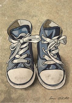 Shoe Artwork, Shoes Illustration, Artwork Ideas, Sneaker Art, Shoes Drawing, All Stars Converse, Art Idea, Dessin Adorable, Shoe Art