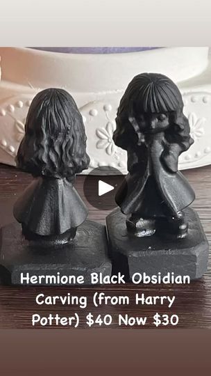 Hermione Black Obsidian Carving (from Harry Potter) $40 Now $30.                Black Obsidian: Helps with cleansing, protection, psychic abilities, manifesting, blocks, psychic attacks, negativity, stress, tension, growth, transformation, clarity, clears confusion, past life trauma, compassion, strength, digestion, detoxing, arthritis, pain, cramps, joint problems, creativity, self control, imbalances, unloving thoughts, support, aura cleansing, anger, fear, scrying, Chakra: Root.                                                 http://gemoholics.square.site                          #gemoholics #gemoholicsproducts #crystaltips #crystalcarving #spirituality #healingcrystals #healingstones #crystalcarvings #spiritual #gemoholics #gemstone #crystal #crystals #gemstones #products Gemoholics Ge Psychic Attacks, Chakra Root, Aura Cleansing, Psychic Attack, Black Obsidian, Psychic Abilities, Self Control, Past Life, Hermione