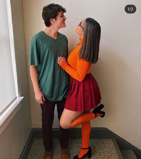 Velma And Shaggy Costume Couple, Velma And Shaggy Costume, Shaggy Costume, Velma Costume, Shaggy And Velma, Halloween Duo, Velma Cosplay, Halloween Duos, 2024 Halloween