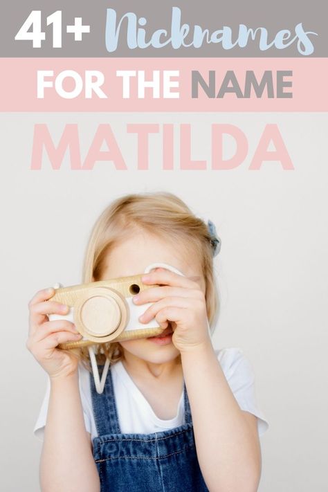 41 nicknames for the name Matilda, read this if you're thinking of picking the name and want the best Matilda nicknames #babynames #girlsnames Nicknames For Olivia, Charlotte Name Meaning, Sweet Nicknames, One Syllable Girl Names, Grace Name, Emily Name, Old Lady Names, Baby Nicknames, Nicknames For Girls