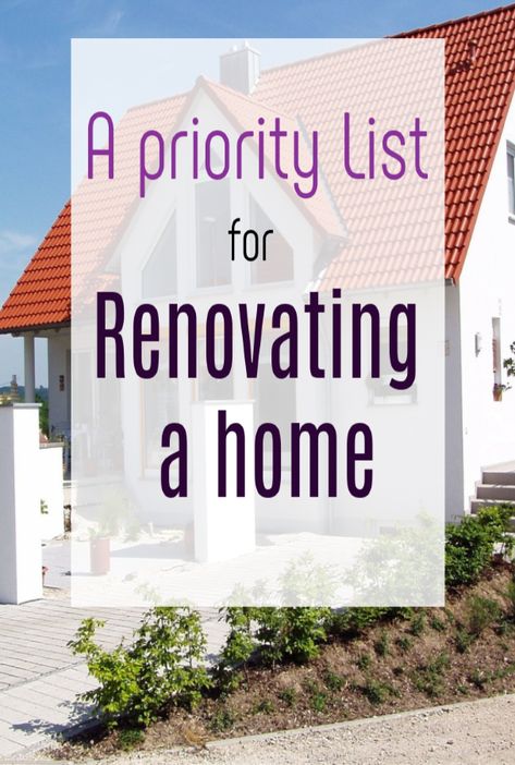 A priority list for renovating a home - ways to renovate a n old homw that don't cost an absolutel fortune - looking at what to do first and gettting your priorities in order #renovation #oldhome #makeover #DIY Family Budgeting, Uk Money, Cheap Land, Easy Home Improvement Projects, Kitchen Canvas, Home Improvement Loans, Family Budget, Living Ideas, Saving Ideas