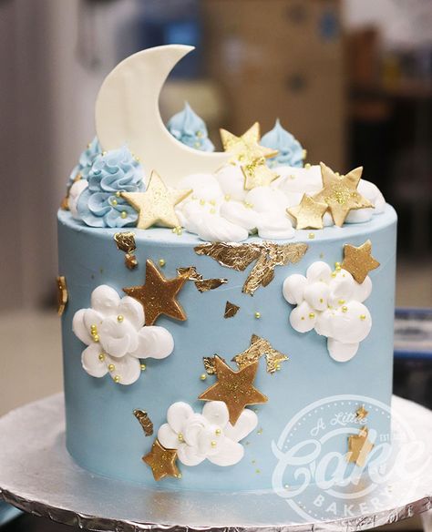 Moon And Star Cake Ideas, Moon And Stars Sheet Cake, Twinkle Little Star Baby Shower Cake, Moon And Stars Baby Shower Cake, Moon And Stars Baby Shower Theme Boys, Space Baby Shower Cake, Over The Moon Baby Shower Cake, To The Moon And Back Baby Shower Ideas, Star And Moon Cake