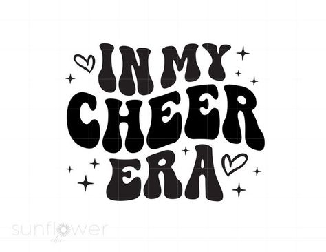 In My Cheerleader Era, Cheer Widgets, 8th Grade Night Cheer Posters, Cheerleading Cricut Ideas, Cute Cheer Wallpaper, In My Cheer Era, Cheer Signs For Cheerleaders, Cheer Wallpapers Iphone, Cheer Drawings