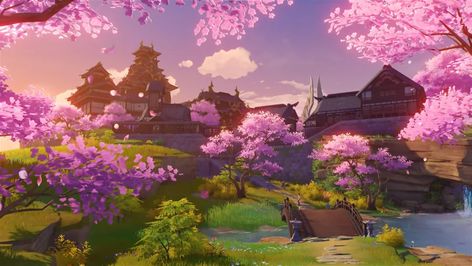 Sakura Bloom, Sakura Tree, Computer Wallpaper, Laptop Wallpaper, Landscape Wallpaper, Wallpaper Pc, Scenery Wallpaper, Anime Background, Anime Scenery