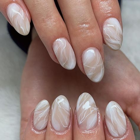 white marble nails 🤍 gel fill w/ nail art done on @carleydenhollander @skincarebycarley <3 @cndworld @cndpro.na - cnd plexigel builder oat milk @dndgel @dndgel.europe - dc 056 white chalk #whitenails #whitenailart #whitemarble #marble #marblenails #marblenailart #whitemarblenails #cleangirlnails #simplenails #simplewhitenails #geloverlay #geloverlaynails #cnd #cndplexigel #dndgel #dndgelpolish #ontario #nailsmagazine #nailpromagazine #nailitmedia Marble Nails Gel, White Marble Nails, Cnd Nails, White Chalk, Nails Gel, Marble Nails, Oat Milk, White Marble, Ontario