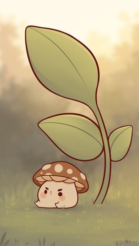 Wallpapers Mushroom Aesthetic, Cute Art Mushroom, Cute Mushroom Pfp, Cute Mushrooms Drawing, Mushroom Art Wallpaper, Cute Mushroom People, Mushroom Cartoon Drawing, Mushroom With A Knife, Cute Mushroom Aesthetic