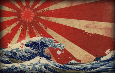 Rising Sun Over The Sea by wilsonjay on deviantART Japanese Sun Tattoo, Rising Sun Tattoos, Japan Tattoo Design, The Great Wave, Japanese Waves, Japanese Sleeve Tattoos, Japan Tattoo, Sun Tattoo, Samurai Art