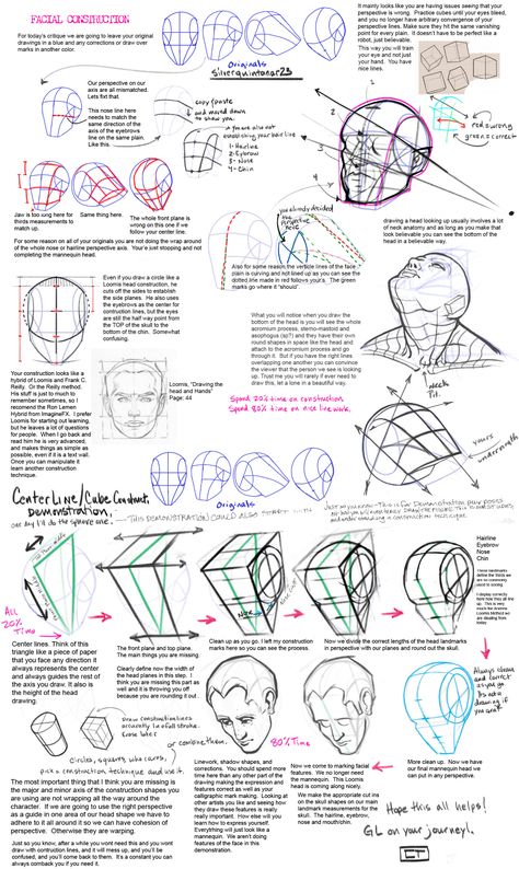 Silver - Art Journey - Art Center / Art School - Forums - Cubebrush How To Draw Head Box Method, Art Fundamentals Form, Practice Anatomy, Face Proportions Drawing, Learning Anatomy, Anime Training, Head Proportions, Anatomy Tips, Realistic Face Drawing