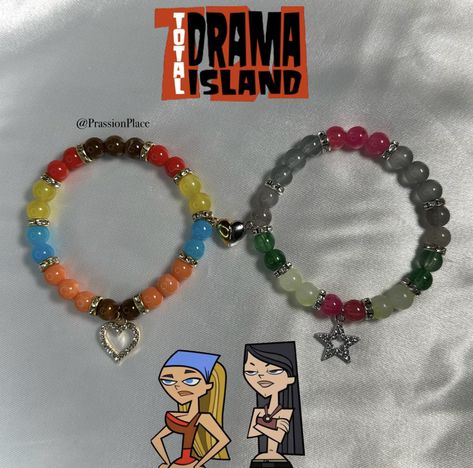 Total Drama Bracelets, Make Clay Beads, Bracelet Business, Bff Bracelets, Drama Total, Drama Island, Clay Bracelet, Diy Bracelets Patterns, Diy Bracelet Designs