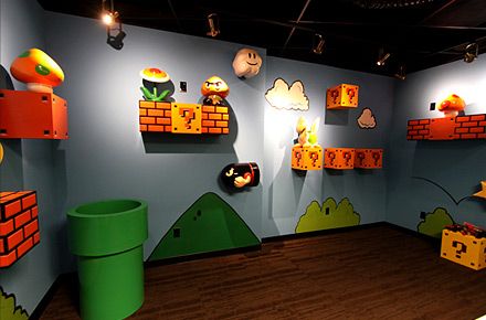 Mario room.  Anita-do you see this?? Gamer Playroom, Mario Bros Room, Mario Bedroom, Nintendo Room, Super Mario Room, Mario Room, Brothers Room, Mario Game, Arcade Room