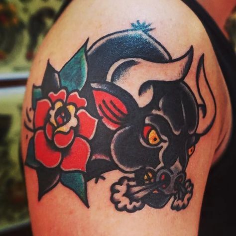 Old School Bull Tattoo, Traditional Bull Tattoo, Cowboy Flash, Buffalo Tattoo, Bull Skull Tattoos, Bull Tattoo, Bull Tattoos, Taurus Tattoos, Western Tattoos