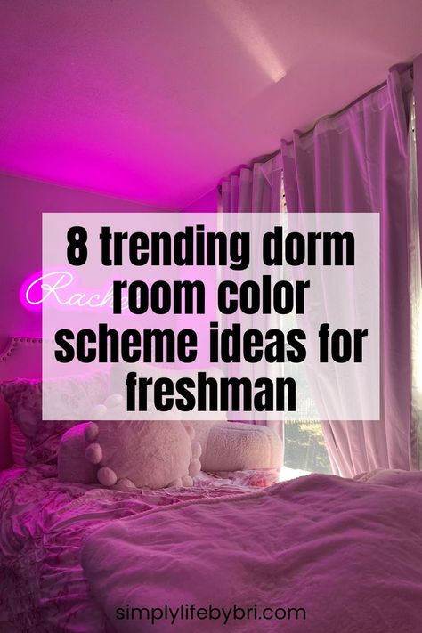 dorm room color scheme ideas College Dorm Room Color Schemes, Bright Dorm Room Ideas, Dorm Decorations Wall, Dorm Color Schemes, Dorm Room Color Schemes, College Dorm Room Organization, Dorm Room Colors, Girl College Dorms, Color Scheme Ideas