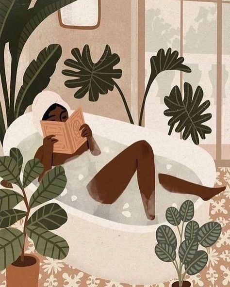 nourish beauty (@nourishbeauty_) • Instagram photos and videos Reading In Bath, Palm Plants, Notion Aesthetic, Digital Journaling, Palm Plant, Typography Wall Art, Book Reading, Women Art, Lithograph Print