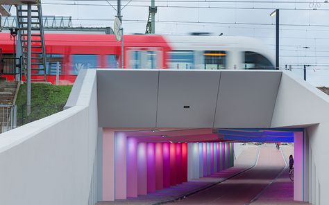 tunnel-light-installations-zutphen-herman-kuijer-designboom-02 Light Art Installation, Urban Lighting, Light Works, Lighting Guide, Environmental Design, Light Installation, Urban Landscape, Public Art, Urban Design