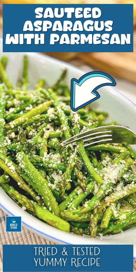 Sautéed Asparagus with Parmesan Tasty Asparagus Recipes, Stove Top Asparagus Recipes, Boiled Asparagus Recipes, Steamed Asparagus Recipes, Asparagus Recipes Stove Top, Asian Asparagus Recipes, Asparagus Sauteed, Seasoned Asparagus, Asian Asparagus