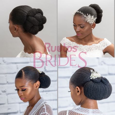 4c Wedding Hairstyles Brides, Wedding Bun Natural Hair, Ponytail Hairstyles For Bridesmaids In Ghana, 4c Wedding Hairstyles, Parking Gel, Natural Hair Updo Wedding, Afro Wedding Hairstyles, Bridesmaid Hairdo, Afro Bun