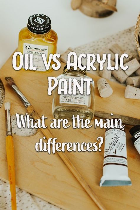 Acrylic Vs Oil Painting, Oil Vs Acrylic, Oil Vs Acrylic Painting, Artists Room, Oil Painting Basics, Painting Basics, Farm Windmill, Oil Painting Tips, Learning Art