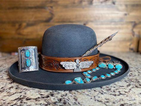 Hat Bands, Wild Honey, Leather Hat, Turquoise Leather, Leather Hats, Hat Pin, Hat Band, Hat Pins, Yours Truly