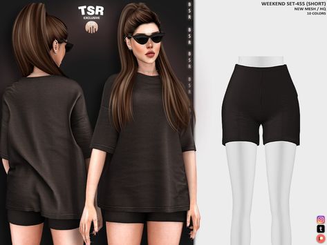 The Sims Resource - WEEKEND SET-455 (SHORT) BD1211 Sims Resource Mods, Sims 4 Tsr, The Sims 4 Pc, Academia Clothes, Sims 4 Body Mods, Sims 4 Expansions, Sims 4 Dresses, Sims 4 Downloads, Sims Four