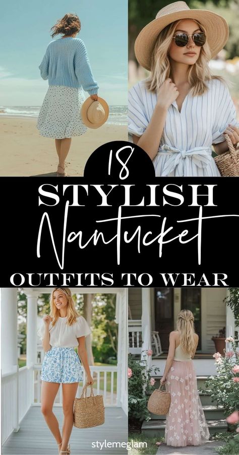 Check out these cute Nantucket outfits for your next New England vacation. Nantucket Outfit, New England Vacation, England Vacation, October Outfits, Tropical Outfit, Oversized Striped Sweater, Tailored Jumpsuit, Neutral Sweaters, New England Fall