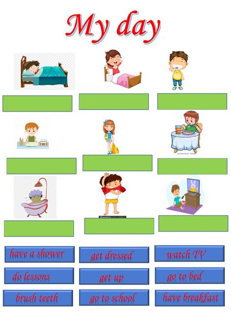 Daily routines interactive exercise for Grade 3. You can do the exercises online or download the worksheet as pdf. English Liveworksheet, Expanding Vocabulary, Verbs Esl, Kids Worksheets Preschool, The Worksheet, Daily Exercise Routines, Kids English, Flyer And Poster Design, English As A Second Language (esl)