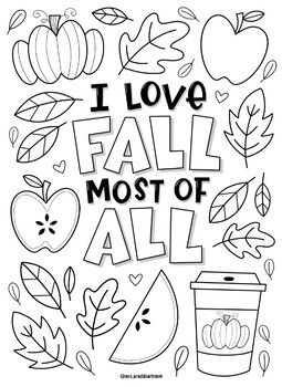 Your students will love this coloring page! Fall Coloring Sheets, Halloween Coloring Sheets, Thanksgiving Coloring, Fall Coloring, Fall Arts And Crafts, Directed Drawing, Fall Preschool, I Love Fall, Fall Coloring Pages