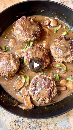 368 reactions · 146 shares | Salisbury Steak

Ingredients
1 1/2 lbs ground beef
1/3 cup bread crumbs 
1 egg, beaten
2 tablespoons Worcestershire sauce 
1 1/2 teaspoons garlic powder
1 1/4 teaspoon salt
1/2 teaspoon pepper

For the mushroom gravy
8 oz mushrooms, sliced 
2 tablespoons flour
2 cups beef broth 
Dash of soy sauce

Directions
Combine ground beef, breadcrumbs, egg, Worcestershire sauce, garlic powder, salt and pepper. 
Divide beef and form into 5-6 patties. 
Heat oil in a pan and brown patties about 3 minutes per side (beef does not need to be cook through at this point). Remove and set aside.
Add more oil and sauté mushrooms for 5 minutes over medium heat.
Stir in flour. Slowly stir in beef broth while whisking to avoid lumps. Add a dash of soy sauce, salt to taste and black pep Sauté Mushrooms, Supper Idea, Mushroom Gravy, Salisbury Steak, Sauteed Mushrooms, The Mushroom, Beef Broth, Worcestershire Sauce, 1 Egg