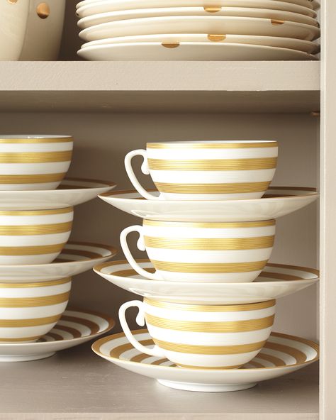 Keep your kitchen counters, drawers, and cupboards clutter-free with these ingenious organizing solutions. Stacking Cups, Kitchen Hacks Organization, Cups And Saucers, Kitchen Pantry, Tea Cup Saucer, Martha Stewart, Kitchen Cabinet, Organization Hacks, Kitchen Organization