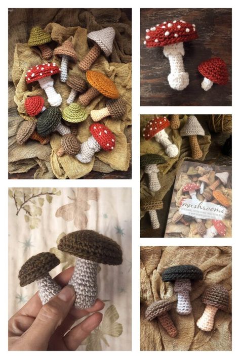 Amigurumi Crochet Mushroom Free Pattern-2 2 Crochet Mushrooms Free Pattern, Crochet Mushroom Pattern Free, Mushroom Tutorial, Mushroom Patterns, Mushroom Crochet Pattern, Amigurumi Mushroom, Mushroom Crochet, Fall Crochet Patterns, Crochet Mushroom