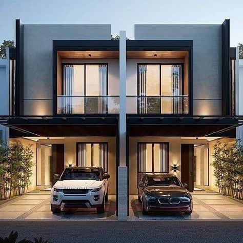 40 Top Beautiful Exterior House Designs ideas - Engineering Discoveries Modern Row House Design, Duplex Exterior, Row House Design, Small Apartment Building, Loft House Design, Townhouse Exterior, Beautiful Exterior, Modern Townhouse, Two Story House