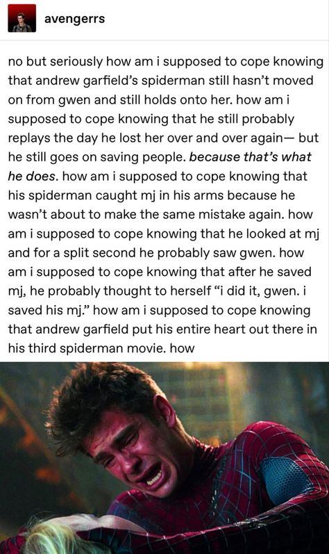 Best Spiderman Quotes, Spiderman Quotes Funny, Andrew Garfield Funny, Amazing Spiderman Quotes, Tasm Spiderman, Spiderman Quotes, Spiderman Andrew Garfield, Spiderman Kiss, Spider Man Quotes