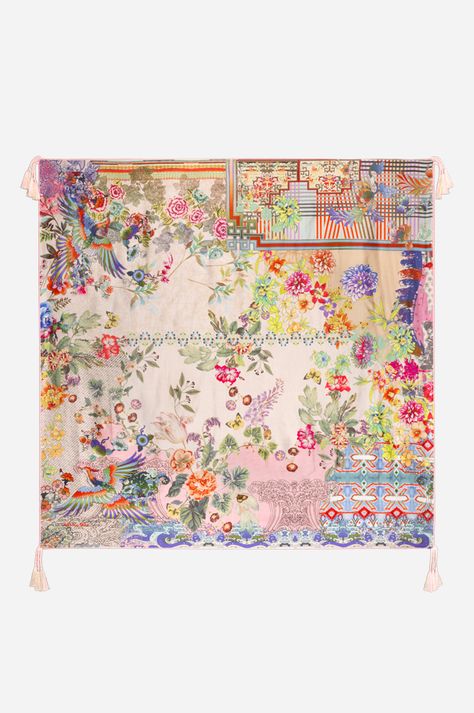 Buy DREAMER SCARF Online - Johnny Was Feminine Patterns, Pattern Illustrations, Scarf Art, Scarf Designs, Trim Scarf, Sleeping Porch, Buying Stuff, Elegant Scarves, Flower Scarf