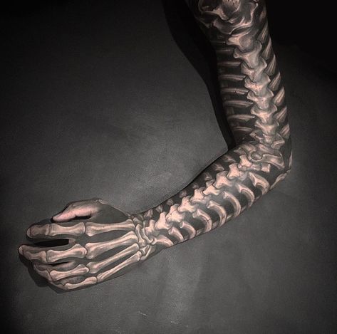 Black and grey tattoo by Gara #skeleton #blackandgrey #lighthouseprofessional Skeleton Arm Tattoo, Bone Hand Tattoo, Skeleton Arm, Small Wave Tattoo, Arm Bones, Halloweenský Makeup, Skull Hand Tattoo, Arm Temporary Tattoos, Bone Tattoos