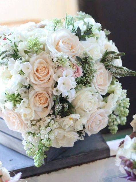 Classic blush tones, Talea roses, white Avalanche roses, lilac and phlox Hydrangea Bridal Bouquet, Hydrangea Bouquet Wedding, Blush Bridal Bouquet, Wedding Flowers Hydrangea, Wedding Flowers Roses, Wedding Flowers Peonies, Peony Bouquet Wedding, Bridal Bouquet Pink, Peonies And Hydrangeas